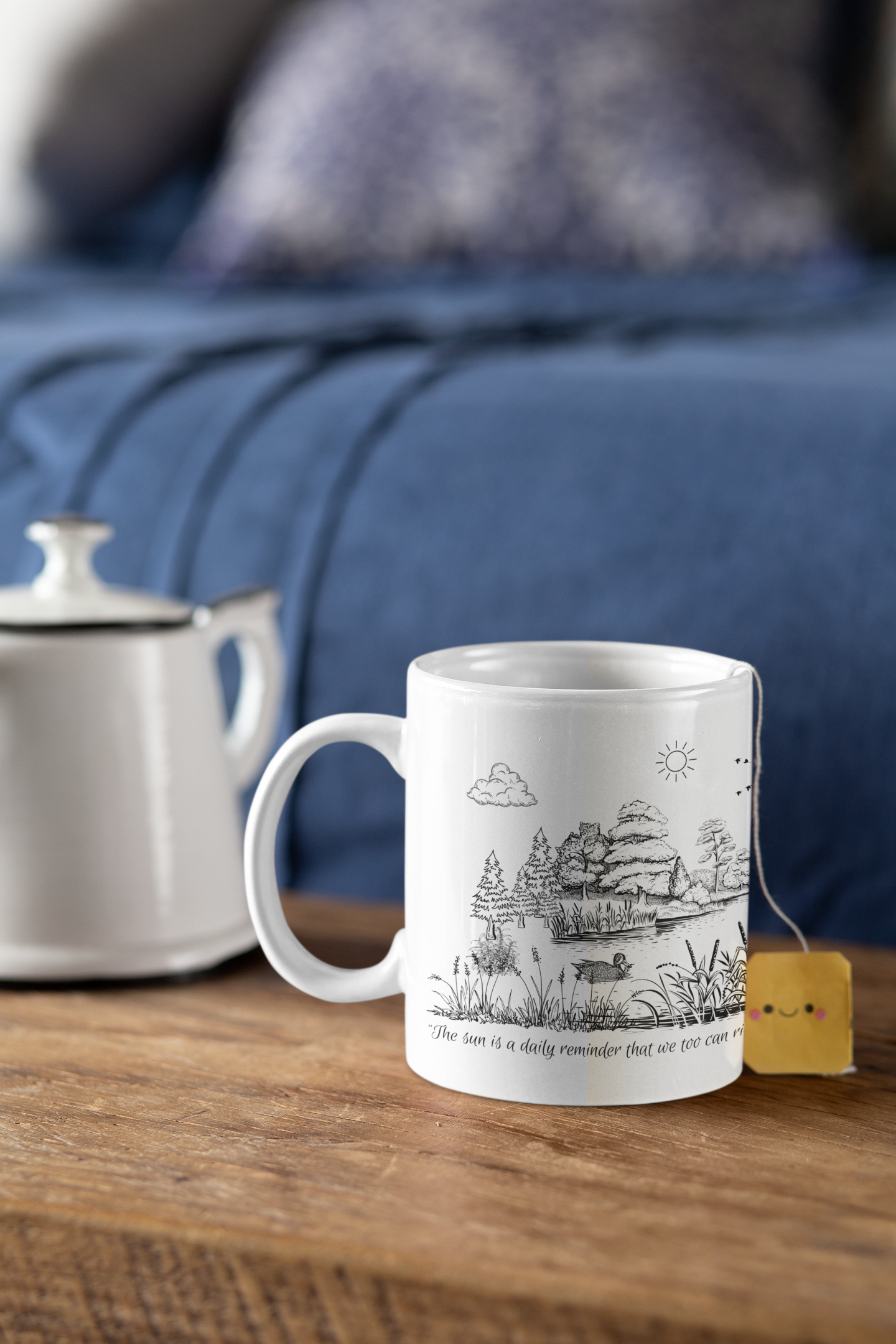 Inspirational Lake Mug for Nature Lovers – "The Sun is a Daily Reminder" Quote