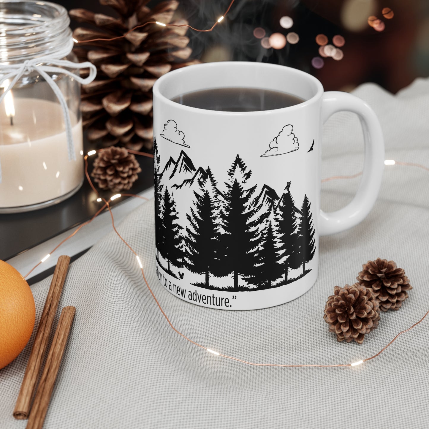 Adventure Awaits Mug (11oz) – "Every Sunrise Invites a New Journey"