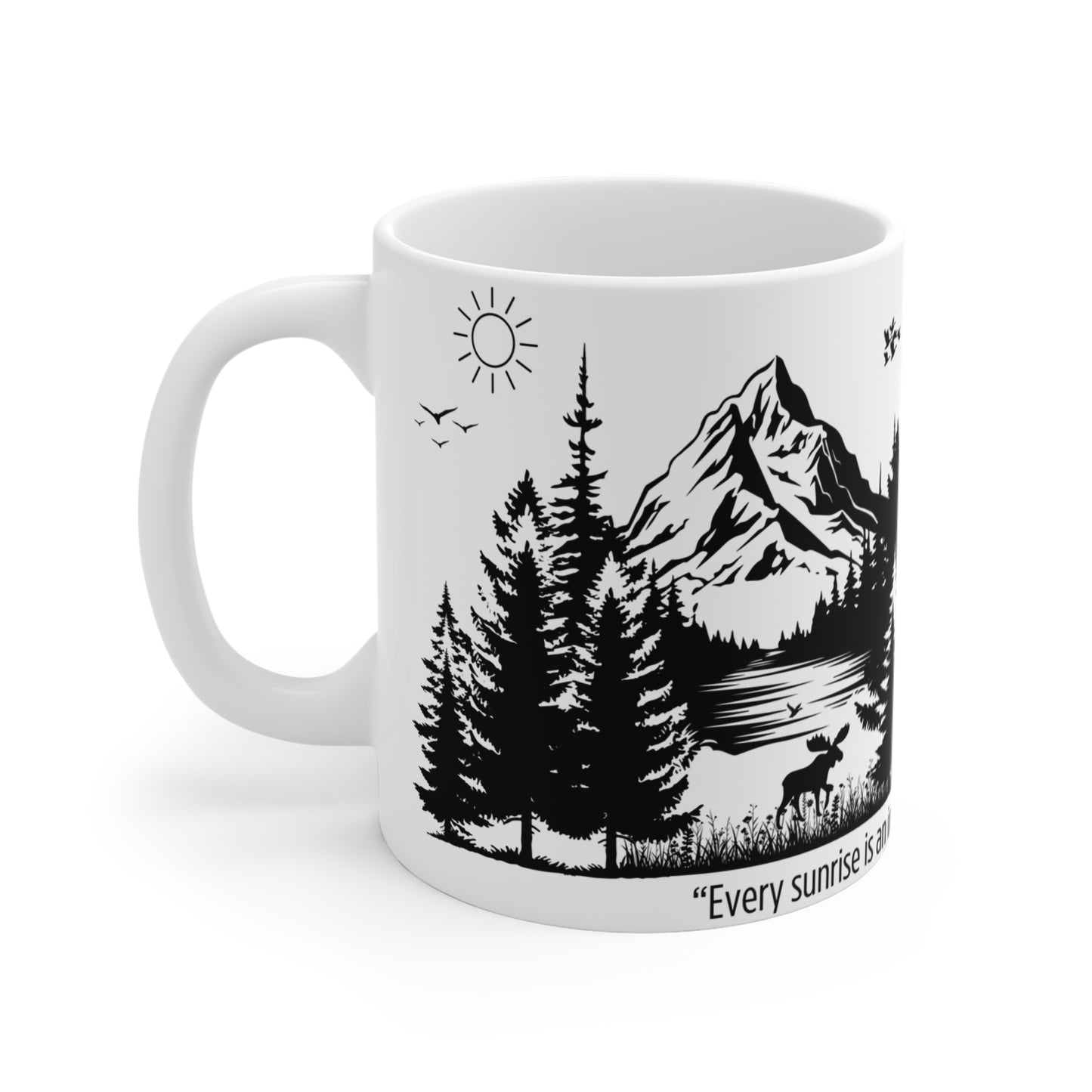 Adventure Awaits Mug (11oz) – "Every Sunrise Invites a New Journey"