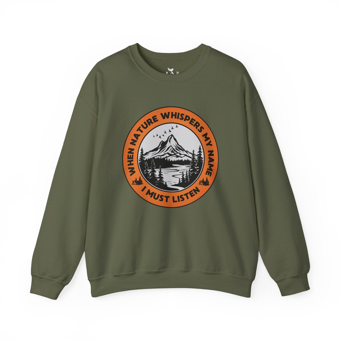 “When Nature Whispers, I Listen” Eco-Inspired Unisex Crewneck Sweatshirt | Earthy Tones, Gender-Neutral Fit, Eco-Conscious Design