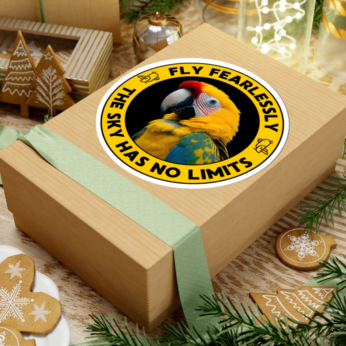 Yellow Parrot Kiss-Cut Sticker – Fly Fearlessly!