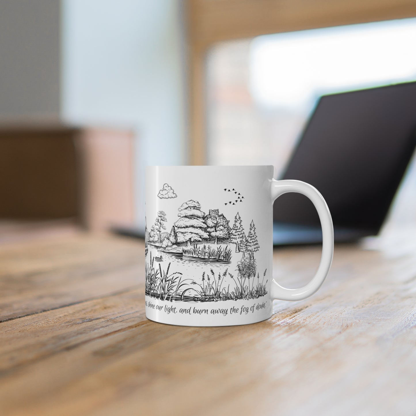 Inspirational Lake Mug for Nature Lovers – "The Sun is a Daily Reminder" Quote