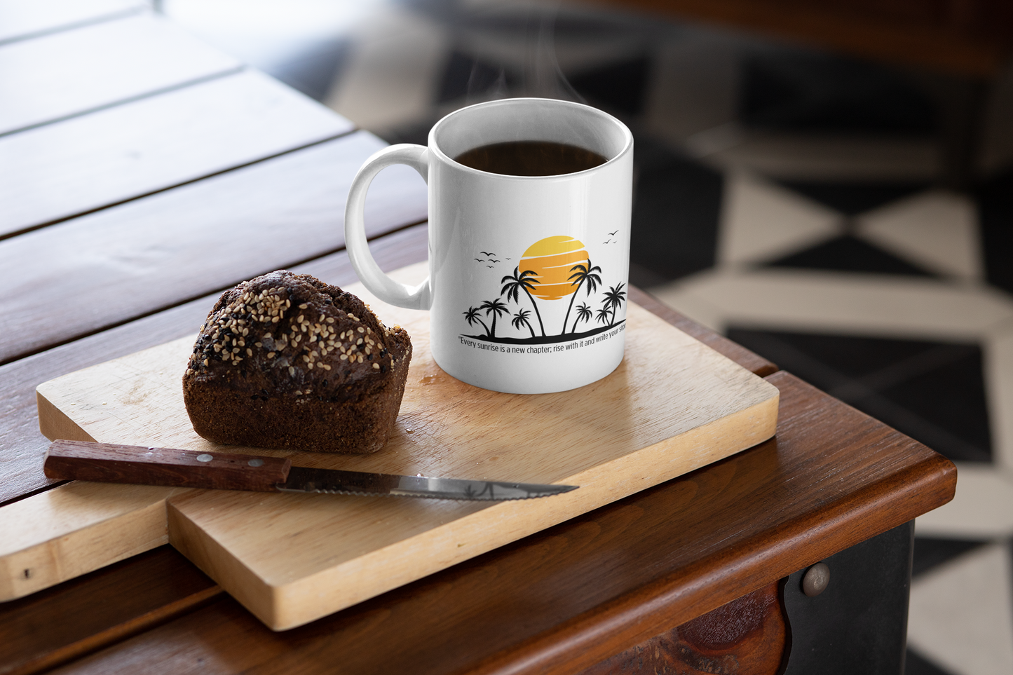 Tropical Sunrise Mug – A New Chapter Begins with Every Dawn