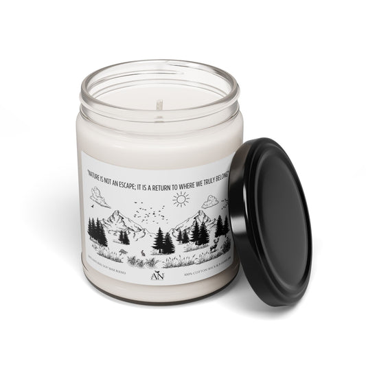 Nature-Inspired Scented Soy Candle – Eco-Friendly Luxury – "Nature is not an escape; it is a return to where we truly belong"