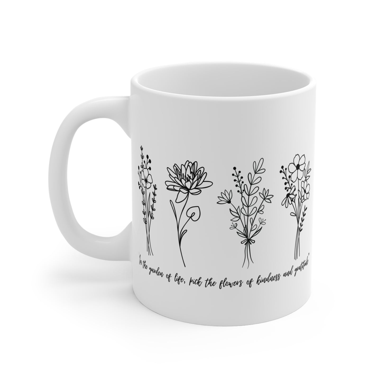 🌿 Wildflower Inspiration Mug – "Pick the Flowers of Kindness & Gratitude"