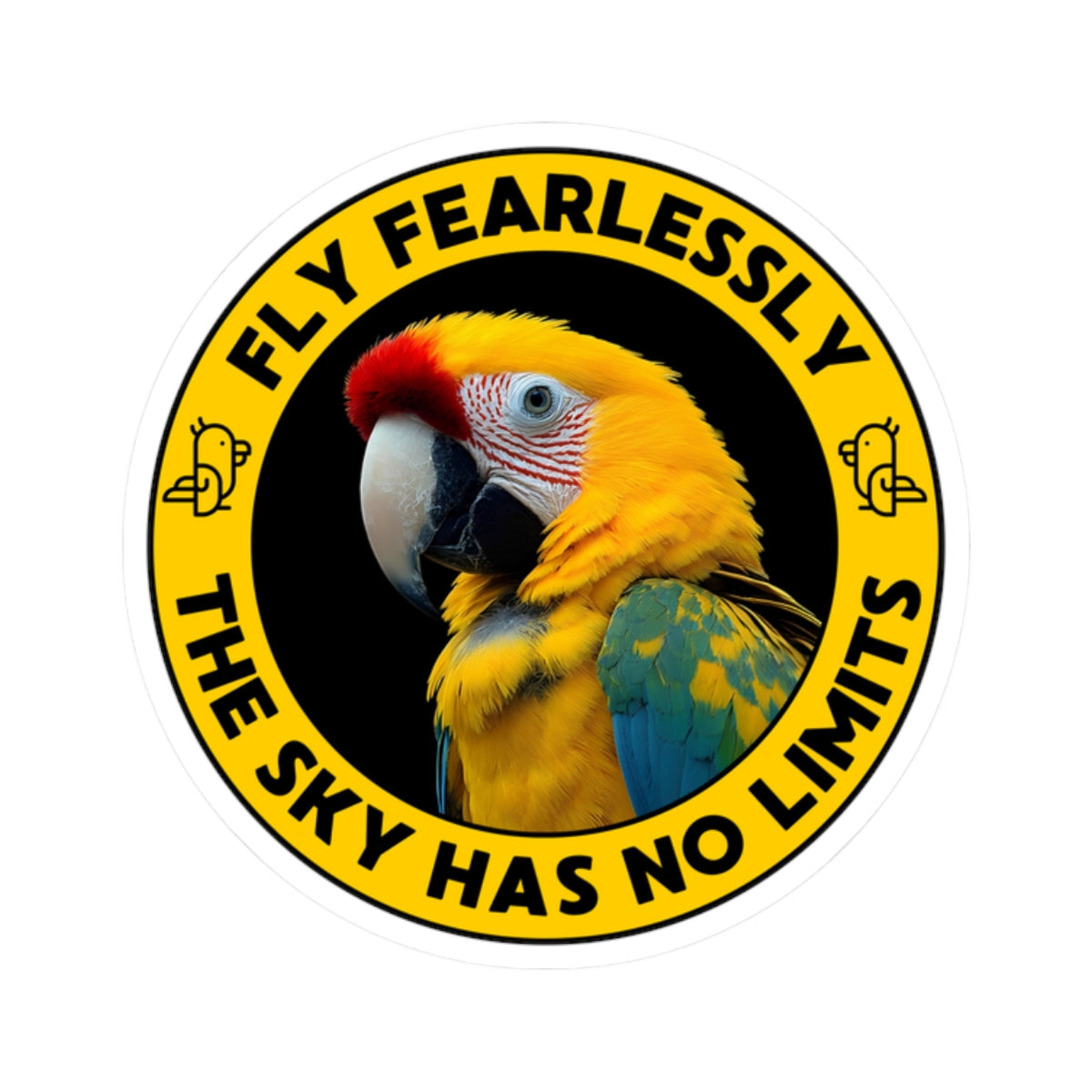 Yellow Parrot Kiss-Cut Sticker – Fly Fearlessly!