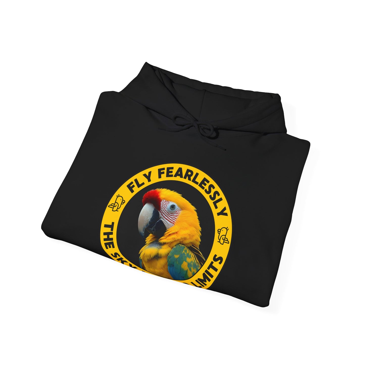 Fly Fearlessly – Wild Yellow Parrot Hoodie for Bird Lovers