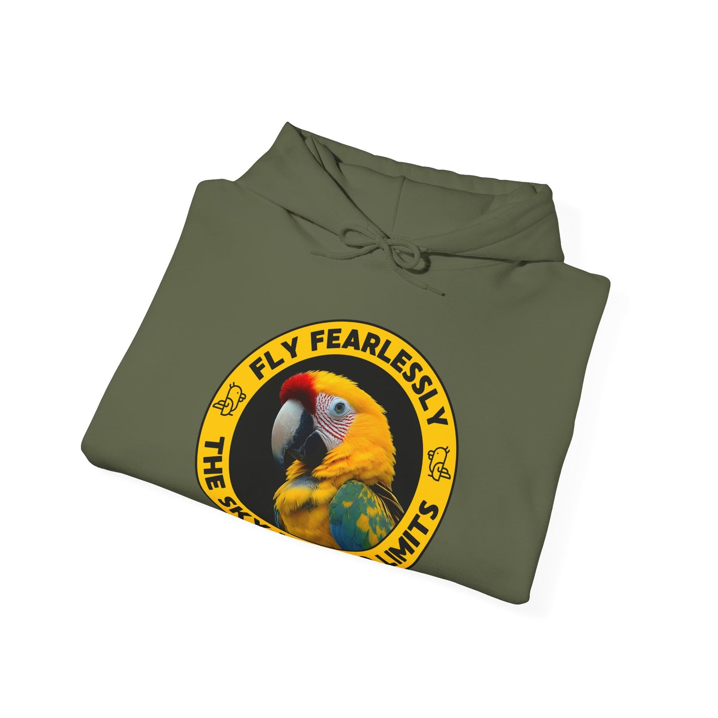 Fly Fearlessly – Wild Yellow Parrot Hoodie for Bird Lovers