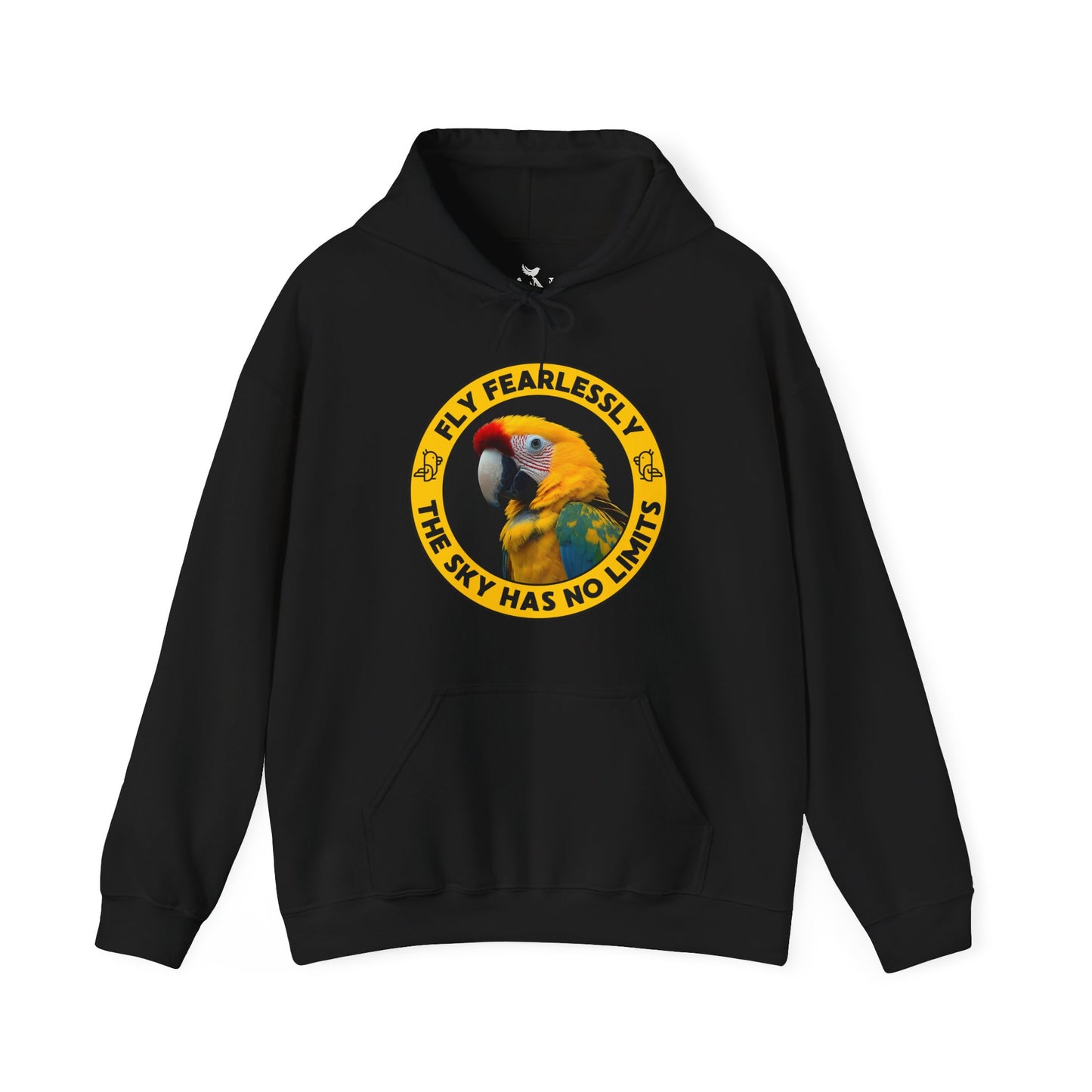 Fly Fearlessly – Wild Yellow Parrot Hoodie for Bird Lovers