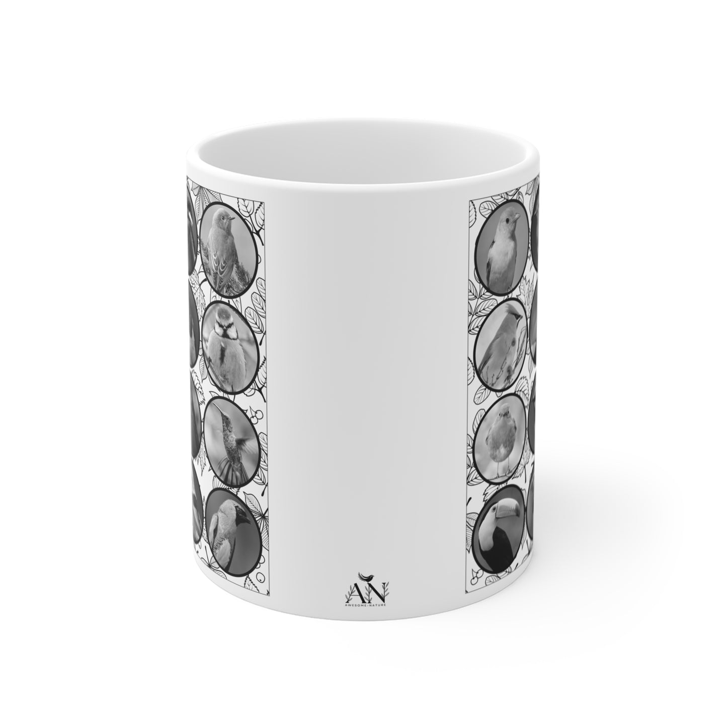 Elegant Black & White Bird Mug – A Perfect Gift for Nature Lovers