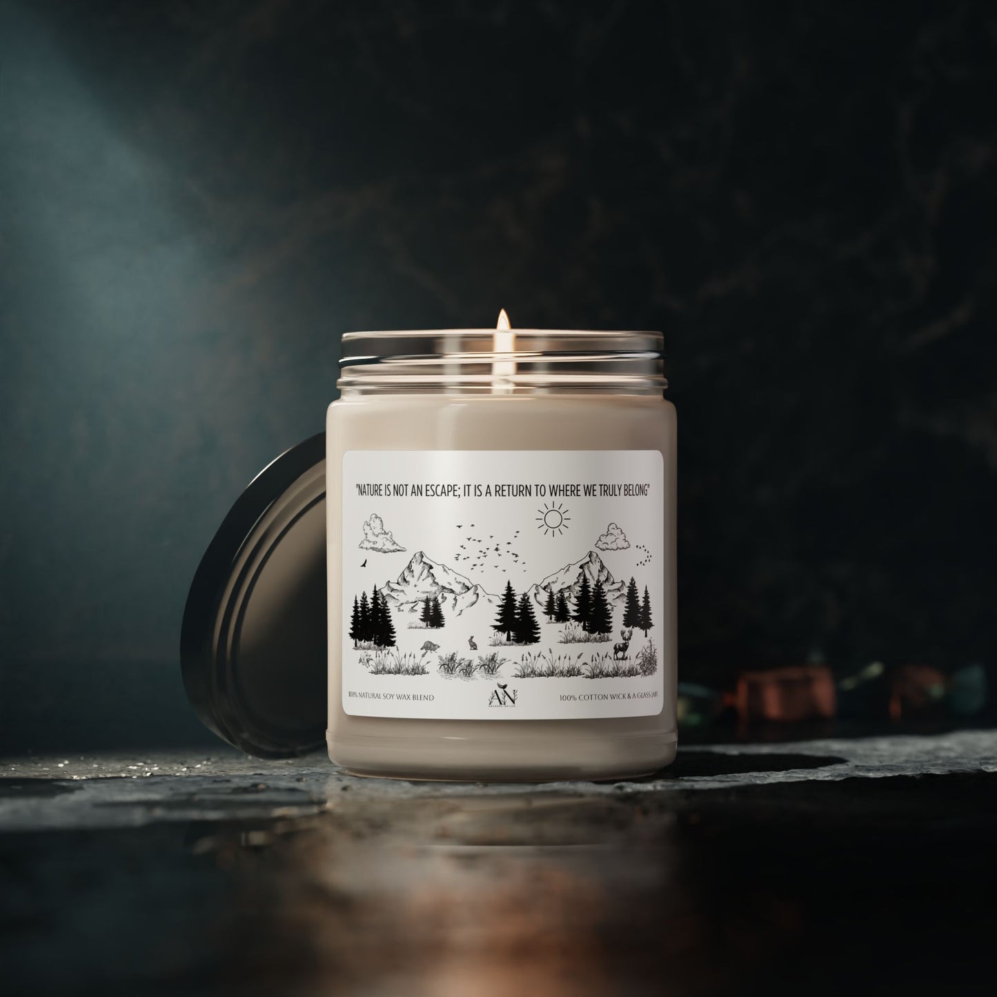 Nature-Inspired Scented Soy Candle – Eco-Friendly Luxury – "Nature is not an escape; it is a return to where we truly belong"