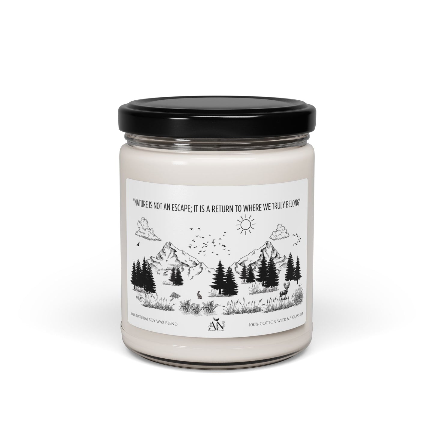 Nature-Inspired Scented Soy Candle – Eco-Friendly Luxury – "Nature is not an escape; it is a return to where we truly belong"