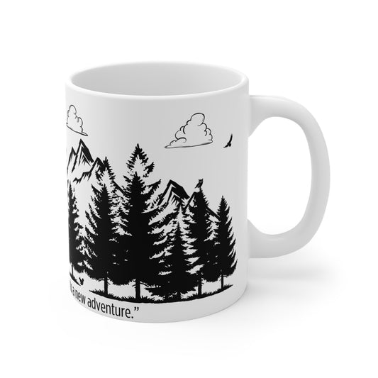 Adventure Awaits Mug (11oz) – "Every Sunrise Invites a New Journey"