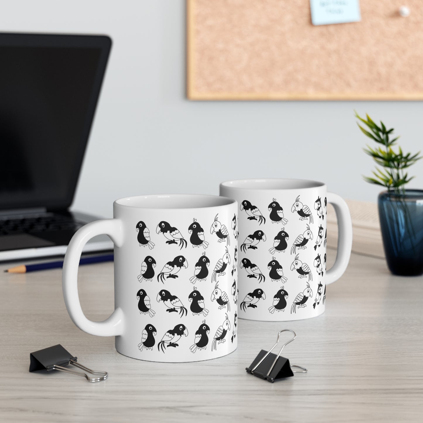 Check out our charming Black & White Bird Mug—perfect for bird and nature lovers!