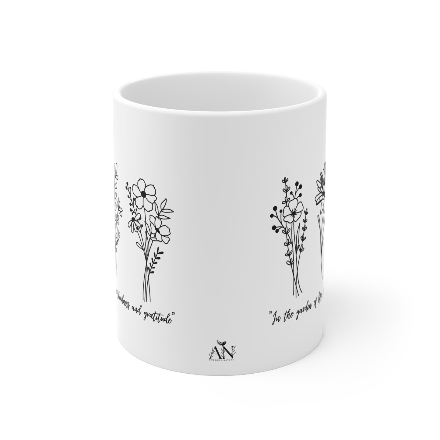 🌿 Wildflower Inspiration Mug – "Pick the Flowers of Kindness & Gratitude"