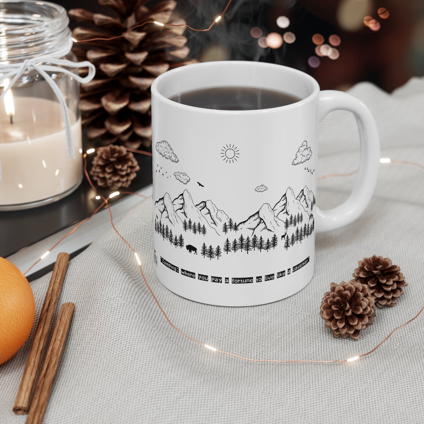 Adventure Awaits! Funny Camping Mug for Nature Lovers