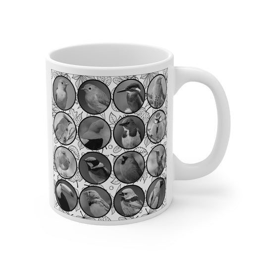 Elegant Black & White Bird Mug – A Perfect Gift for Nature Lovers