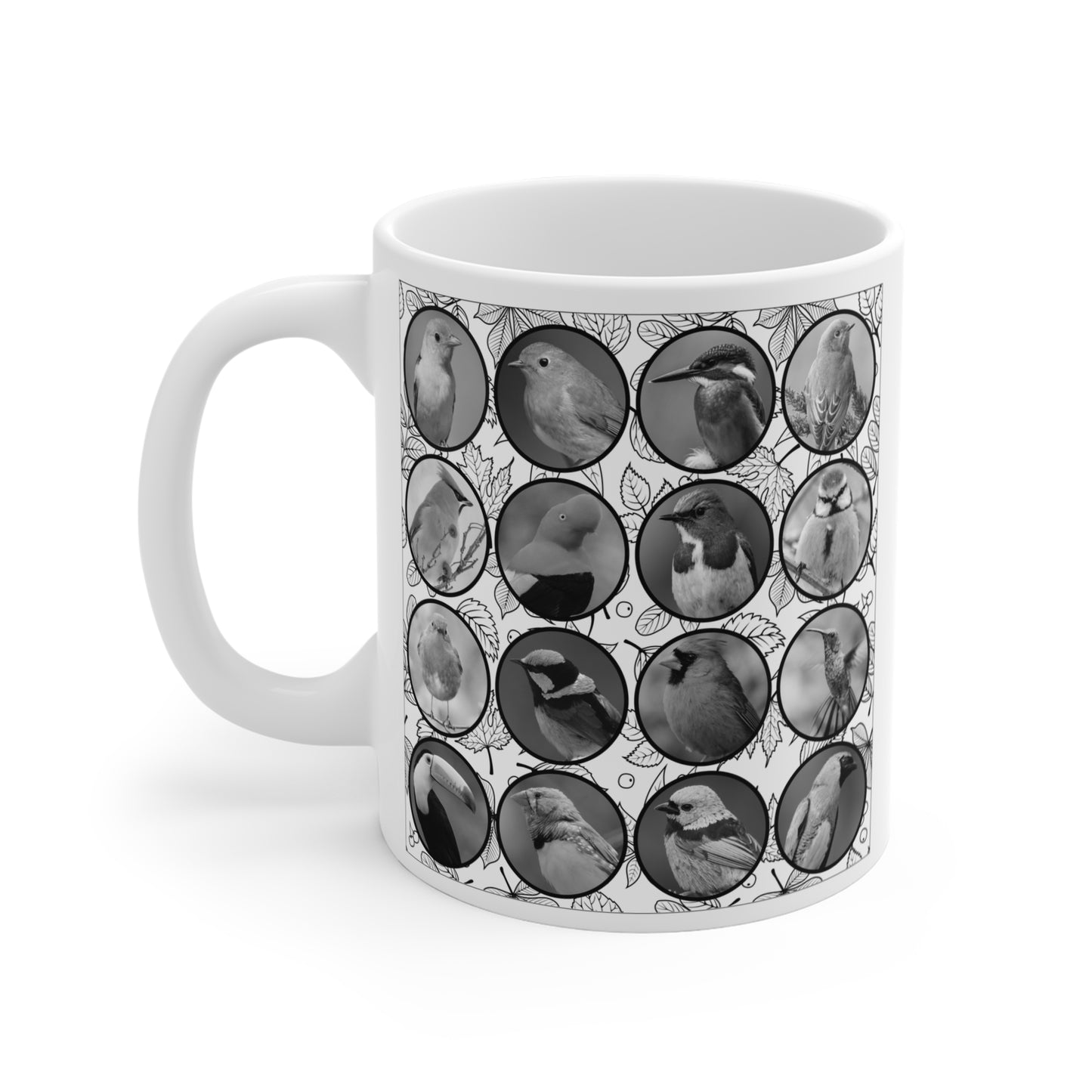 Elegant Black & White Bird Mug – A Perfect Gift for Nature Lovers