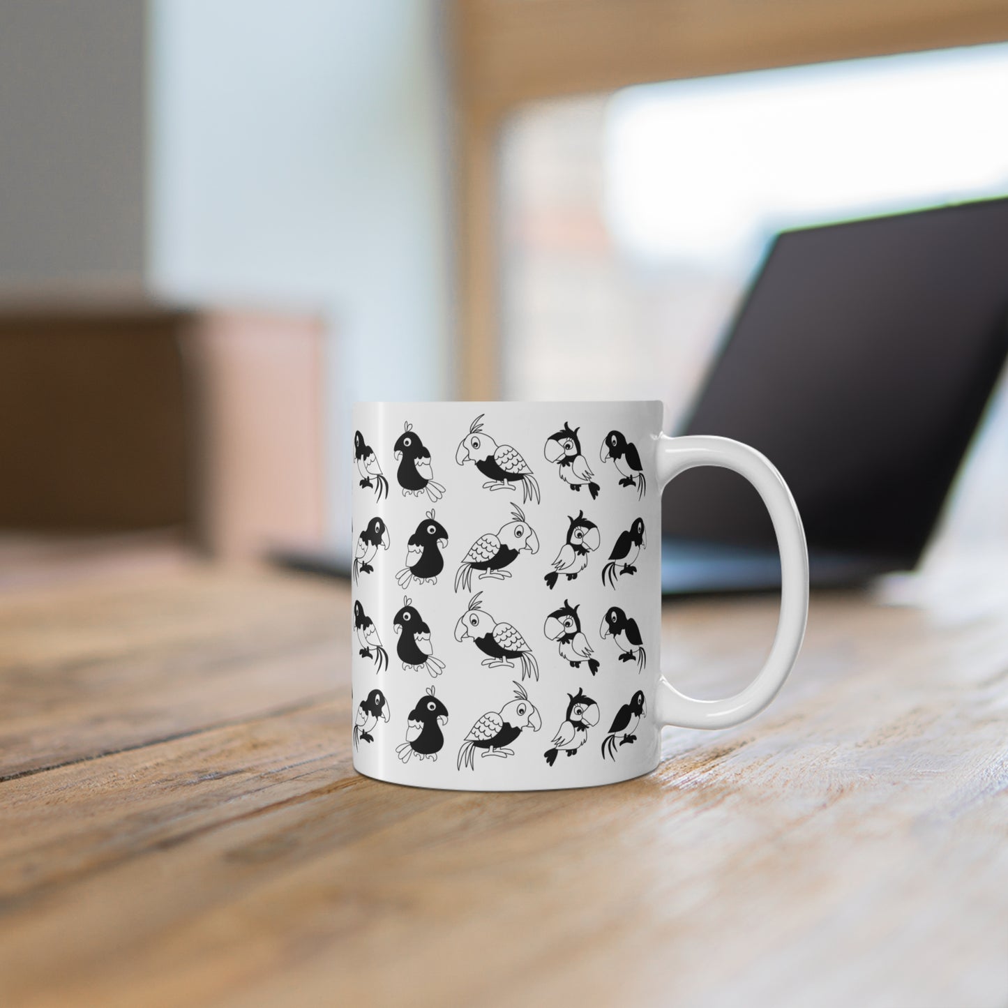 Check out our charming Black & White Bird Mug—perfect for bird and nature lovers!