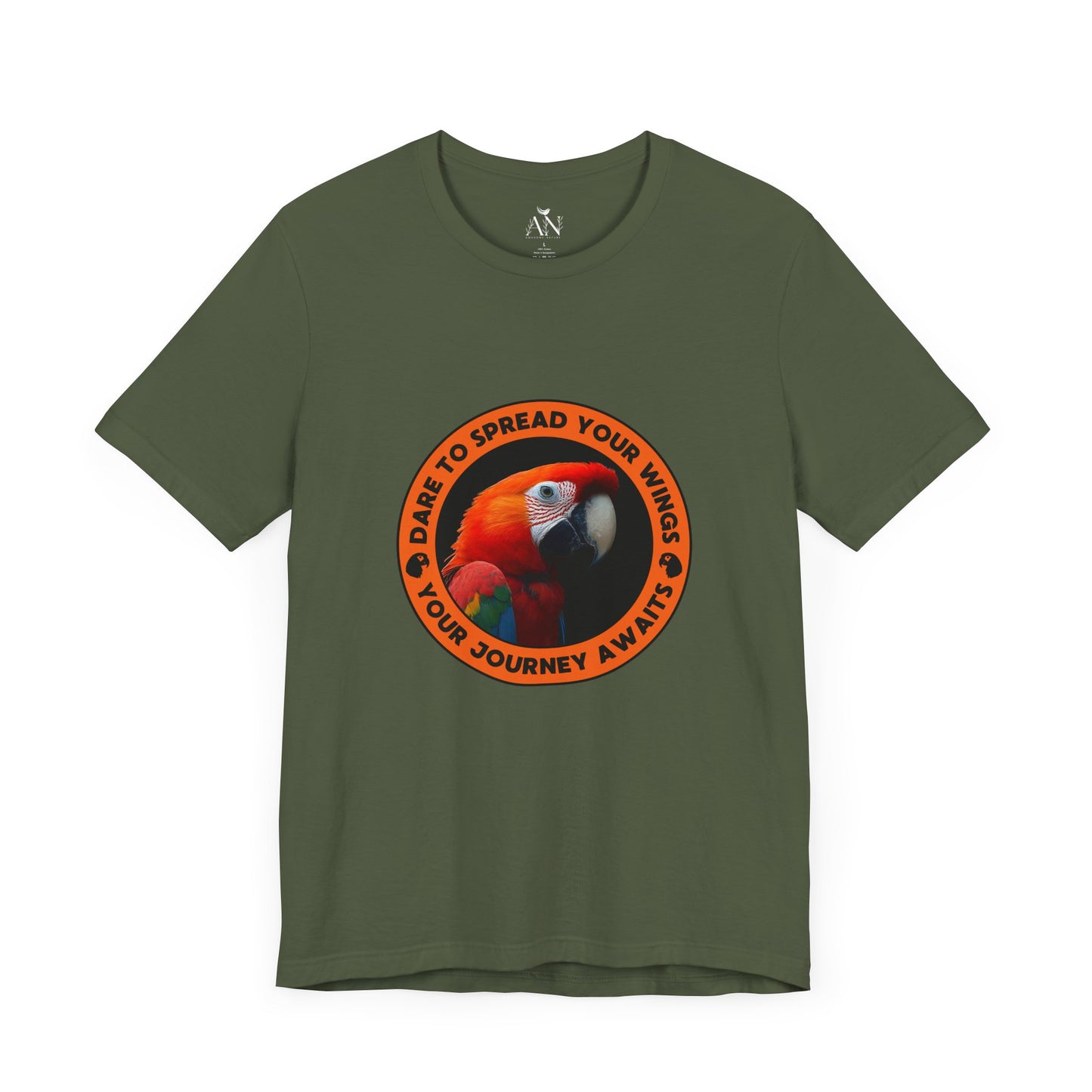 Red Parrot: Nature Lover Unisex Short Sleeve Tee - "Dare to Spread Your Wings, Your Journey Awaits"