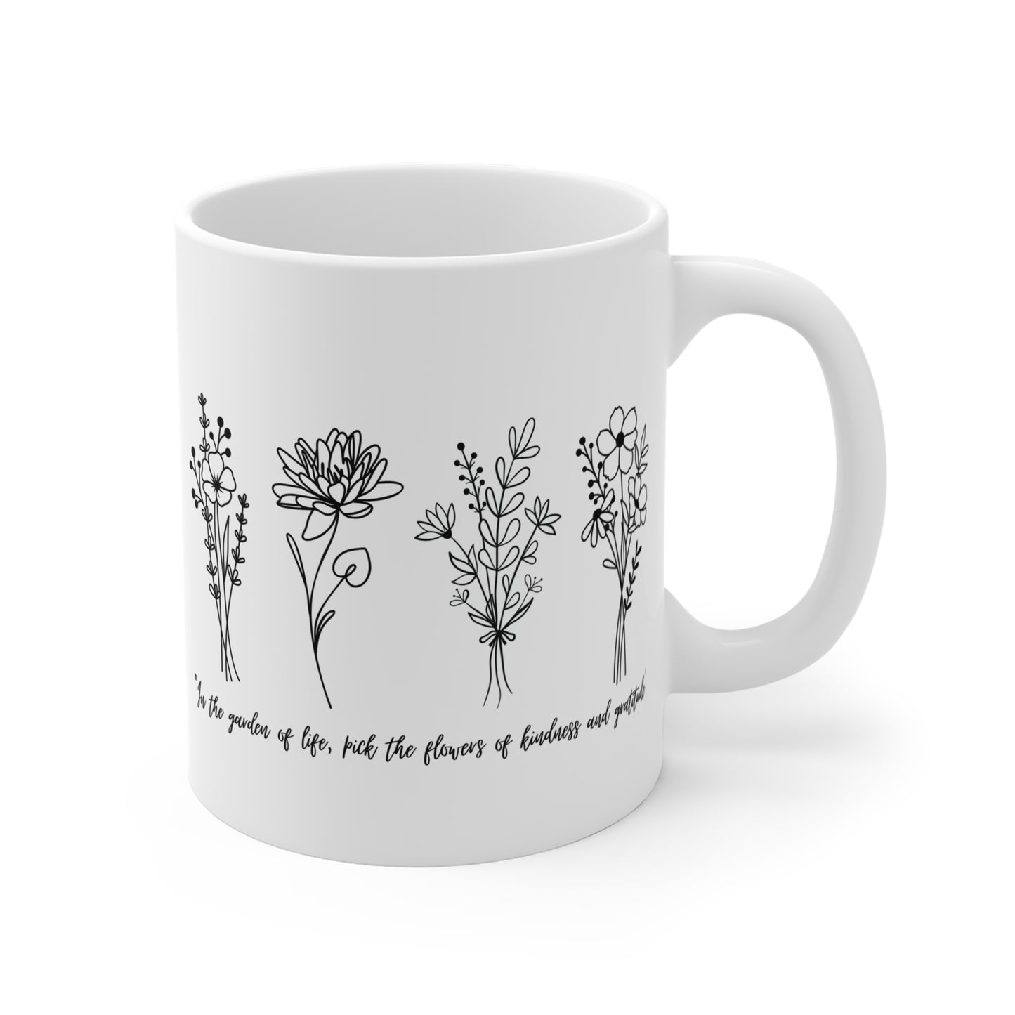 🌿 Wildflower Inspiration Mug – "Pick the Flowers of Kindness & Gratitude"