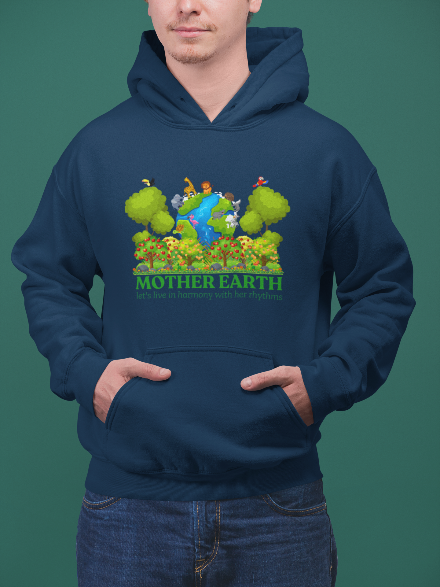 Earth Day Hoodie – "Live in Harmony with Nature"