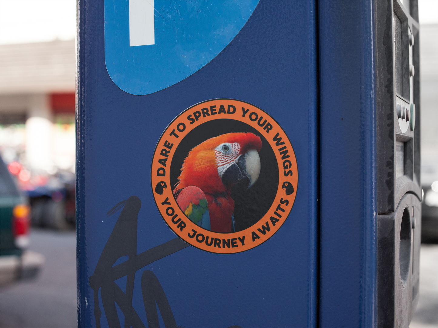 Parrot-Inspired Kiss-Cut Stickers – "Dare to Spread Your Wings, Your Journey Awaits"