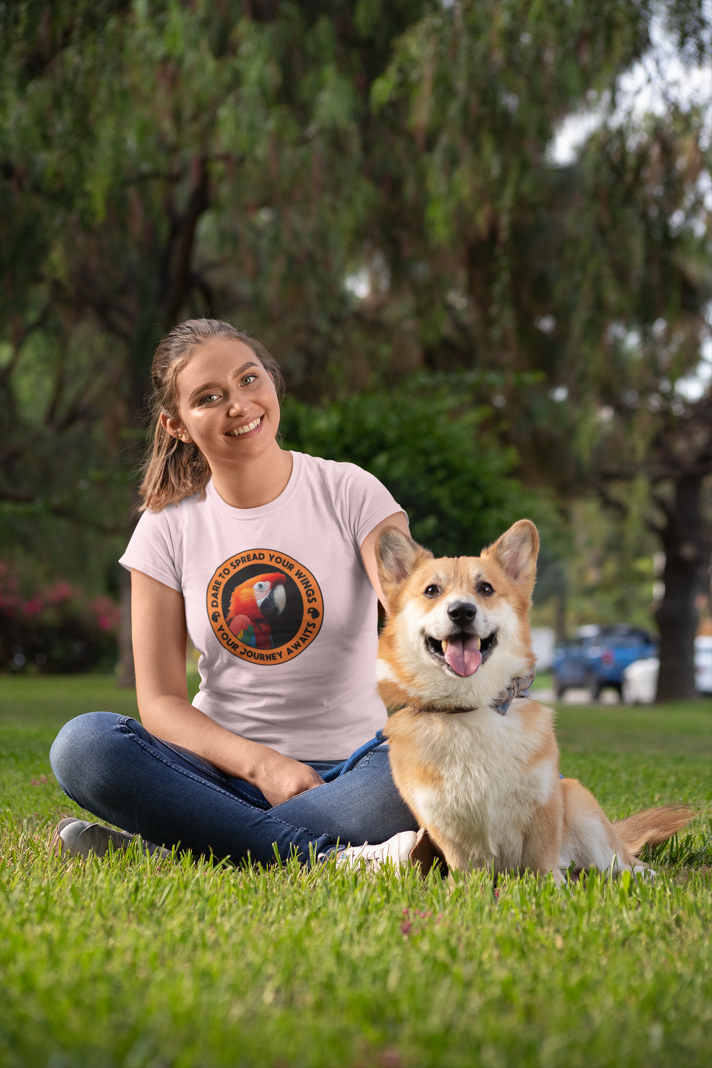 Red Parrot: Nature Lover Unisex Short Sleeve Tee - "Dare to Spread Your Wings, Your Journey Awaits"